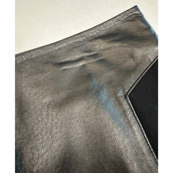 BB Dakota Damien Leather Stretch Panel Mini Skirt Size 6 Goth Festival Clubwear - Picture 7 of 9